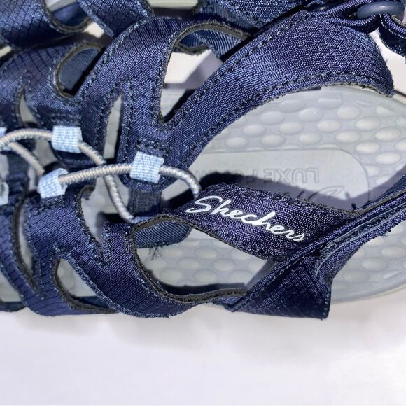 Skechers Luxe Women’s Navy Foam Sandals 11 Length - Picture 6 of 14